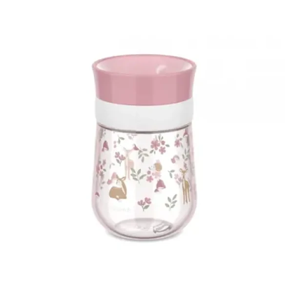 Little Dutch Hrnček trénovací 360° 300 ml Fairy Garden ružová / od 9 mesiacov (108018565406LD)