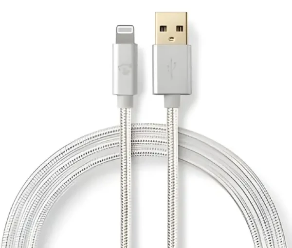 Nedis Lightning kábel 1 m / Dátový kábel / USB-A (M) - Lightning 8-pin (M) / USB 2.0 / 480 Mbps / pozlátené konektory (CCTB39300AL10)