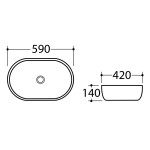 SAPHO - DALMA keramické umývadlo na dosku, 59x42cm, marfil 427