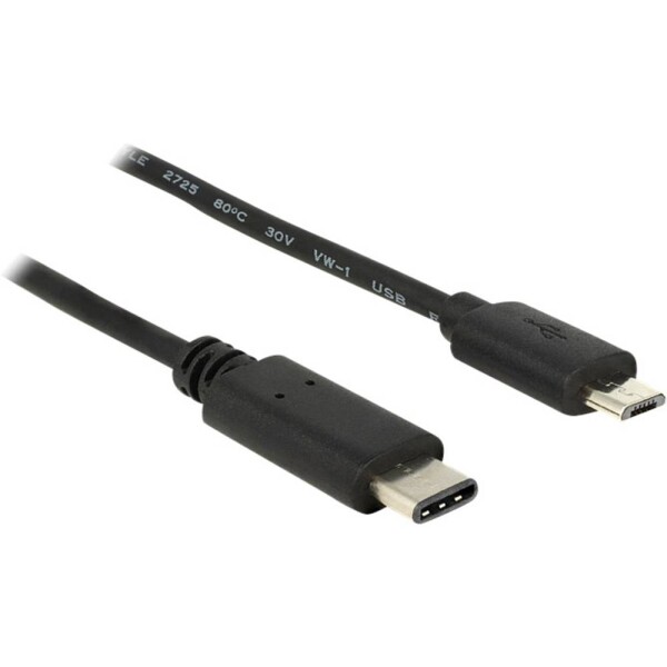 Delock USB kábel USB 2.0 USB-C ® zástrčka, USB Micro-B zástrčka 1.00 m čierna 83602; 83602