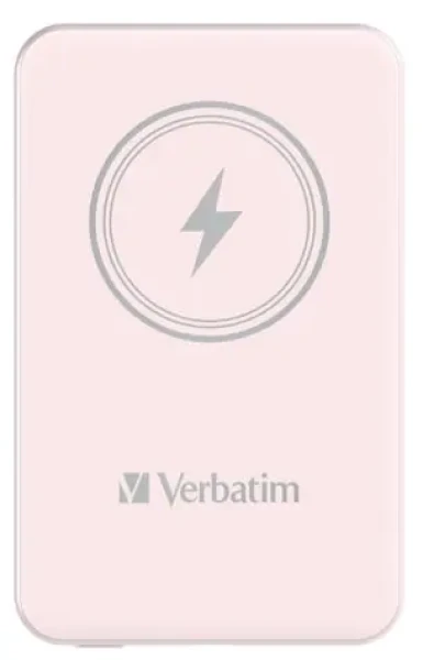 Verbatim Charge 'n' Go Magnetická bezdrôtová powerbanka 5000mAh ružová / USB-C / MagSafe / 15-20W (32243)