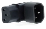 Nedis napájací adaptér IEC-320-C14/C13 čierny / Napájací adaptér / Uhlový 90° / Vidlica C14 - zásuvka C13 (CEGB1190BK)