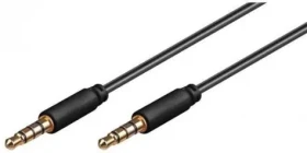 MicroConnect Slim audio kábel 4-pin Jack 3.5mm - Jack 3.5mm 1.5m čierna (IPOD017)