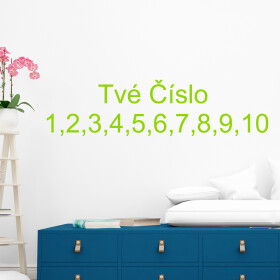 Veselá Stena Samolepka Vlastné číslo - Arial Farba: zelená, Veľkosť: 40 x 30 cm