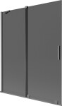 MEXEN/S - Velár dvojkrídlová posuvná vaňová zástena 140 x 150, grafit, grafit metal 896-140-000-41-95