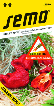 SEMO Paprika ročná CAROLINA REAPER extrémne silno pálivá