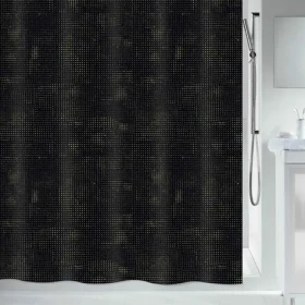 Spirella GEORGES sprchový záves 180 x 200 cm čierno-zlatý/polyester