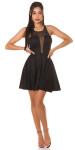 Dámske sexy mini šaty s priehľadným výstrihom 50226 Čierna - KouCla S černá