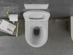 MEXEN - Lena Závesná WC misa vrátane sedátka s slow-slim, duroplast, biela/zlatá so vzorom 30224008