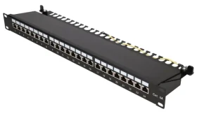 Extralink Patch panel CAT6A STP 24 portov / Patch panel / 19" / STP / LSA IDC (EX.28266)
