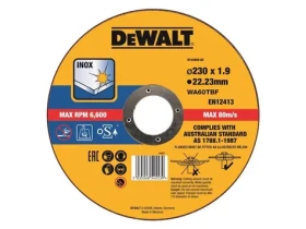 DeWalt DT43909-QZ / Rezný kotúč na nerezovú oceľ / Priemer 230 x 22.23 mm / Šírka rezu 1.9 mm (DT43909-QZ)