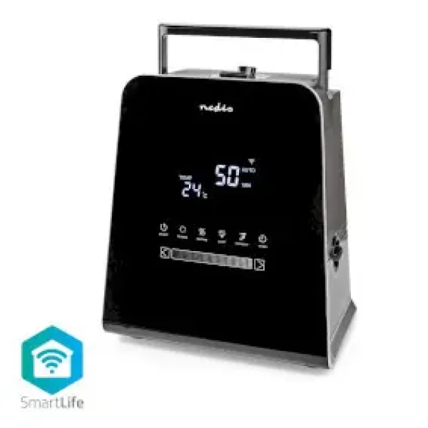 Nedis Zvlhčovač SmartLife čierna / 110 W / 5.5 l / Vlhkomer / Časovač / Diaľkové ovládanie / Nočný režim (HUMI150BKW)