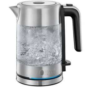 Russell Hobbs Compact Home 24191-70 / rýchlovarná kanvica / 2400 W / 0.8L / sklo / strieborná (24191-70)