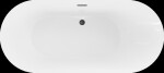 MEXEN/S - Roxy voľne stojaca vaňa 180 x 85, biela, sifón a prepad čierna 51201808500-70