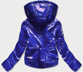Světle modrá lesklá prošívaná dámská bunda kapucí model 14764946 S'WEST Barva: odcienie niebieskiego, Velikost: