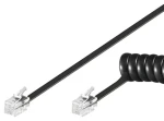 Goobay RJ10 čierny / Telefónny kábel / krútený / pre slúchadlo / 4 m (68002)