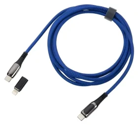 TROIKA SPEEDY XL modrá / Nabíjací kábel / USB-C - USB-C/Lightning / PD 100W / 2 m (CBL20/DB)