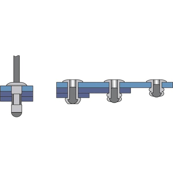 Bralo 1080003208 slepý nit (Ø x d) 3.2 mm x 8 mm ocel hliník 500 ks; 1080003208