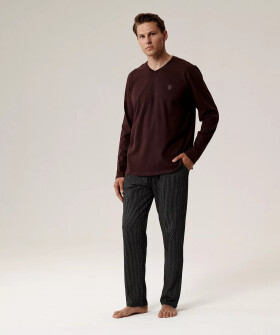 Atlantic NMP-389 dlhé/r S-2XL pánske pyžamo tmavě modrá XXL