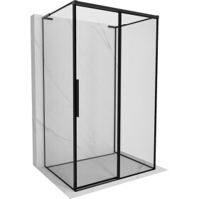 MEXEN/S - Rox-3S L sprchový kút 3 stenný, posuvný pravá 100 x 70, čierna okraj, čierna 8C2L-100-070-70-70-3S-P