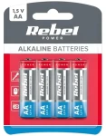 Rebel Alkalická batéria AA (LR6) 4 ks / Batéria / Alkalická / Jednorazová (BAT0061B)