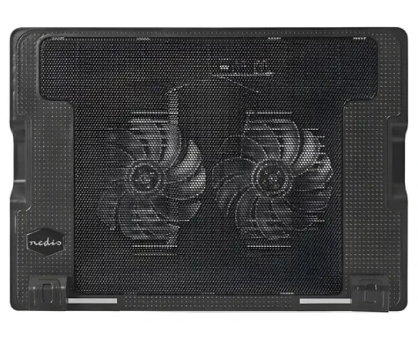 Nedis Chladiaci stojan na notebook čierna / Chladiaci stojan na notebook / do 18 "/ 2x ventilátor 140 mm / USB hub (NBCR200BK)