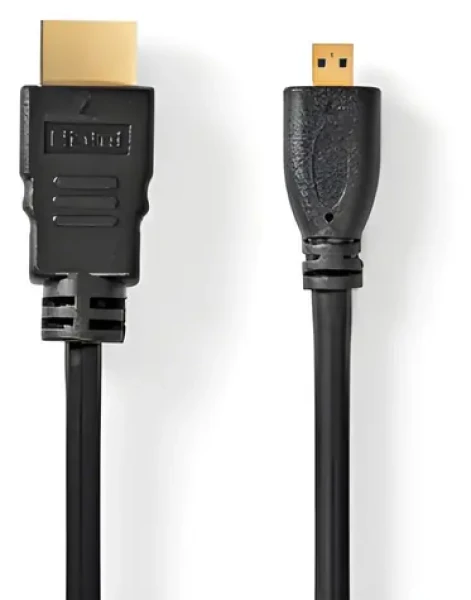 Nedis High Speed HDMI - Micro HDMI čierna / Kábel HDMI / Micro HDMI / 4K 30 Hz / 10,2 Gbps / 1,5 m / Ethernet (CVGL34700BK15)