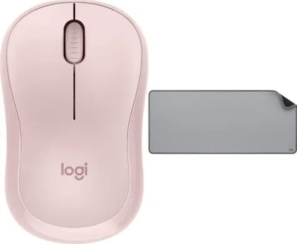 Logitech M240 Silent ružová + Studio Series MID GREY / Sada bezdrôtová myš a podložka / optická / 4000 DPI / 3 tlačidlá