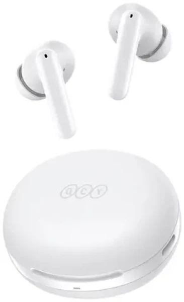 QCY T13 ANC2 biela / Bezdrôtové slúchadlá s mikrofónom / TWS / ANC / Bluetooth 5.3 / IPX4 / dobíjací box (HT09 white)