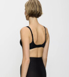 Triumph - pruhovaná bavlnená podprsenka bez kostice Triumph BLACK 105A