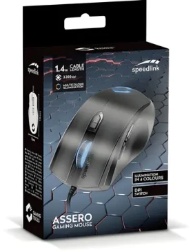 Speed Link SL-680007-BK ASSERO čierna / Herná myš / drôtová / 3200 dpi (SL-680021-BK)