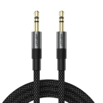 Acefast J10 čierna / Audio kábel / Jack 3,5 mm (M) - Jack 3,5 mm (M) / 1 m