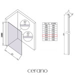 CERANO - Sprchová zástena Walk-in Crystal Ľ/P - 10 mm - bezvzperový systém - chróm, grafitové sklo - 140x200 CER-8050BD82488