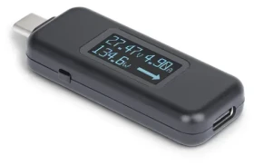 StarTech USB-C Power Tester 240W čierna / Tester napätia a prúdu / USB-C / LCD displej (USBC-PWRTESTER)