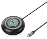 Orico YXR4-C3 čierna / USB Hub / 4X USB-A 3.0 / RGB / audio a mikrofónny Port / kábel 1,8 m