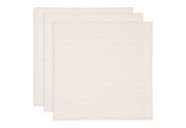 Jollein Plienky 3 ks 70x70 cm Miffy Stripe Biscuit / Rozmery 70 x 70 cm / 3 ks (535-851-68007)