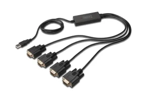 Digitus DA-70159 čierna / USB adaptér / 4X RS232 / USB 2.0 / 1,5 m (DA-70159)