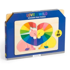 Mudpuppy Drevené puzzle Láska v divočine /8 dielikov/ od 1 roku