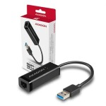 Axagon ADE-SR, USB-A 3.2 Gen 1 - Gigabit Ethernet sieťová karta, auto inštal, čierna (ADE-SR)