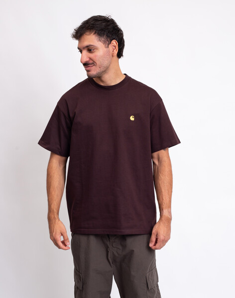 Carhartt WIP S/S Chase T-Shirt Palisander/Gold M