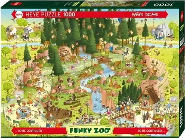 HEYE Puzzle Šialená ZOO: Expozícia Čierny les