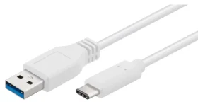 MicroConnect kábel USB C (M) - USB3.0 A (M) 0.2m biela / 5000Mbit/s (USB3.1CA02W)