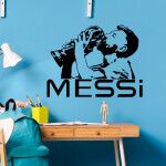 Veselá Stena Samolepka Lionel Messi pohár Farba: béžová, Veľkosť: 100 x 75 cm