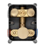 REA - Podomietková sprchová sada LUNGO brúsené zlato + termostat + BOX REA-P8551