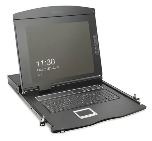 Digitus Modulárny KVM / Konzola / 19" TFT LCD / 8- Port VGA switch / 1U rack / QWERTY klávesnica (DS-72221-2GE)
