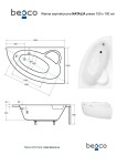 BESCO - Asymetrická vaňa NATALIA - Nožičky k vani - S nožičkami, Rozmer vane - 150 × 100 cm, Spôsob prevedenia - Pravé VANNAT150P+OLVPINOZ