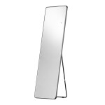 Mereo Zrkadlo hranaté 500x1700 mm, LED osvetlenie, závesné aj stojaté, čierny rám CN188
