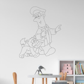 Veselá Stena Samolepka Poštár Pat Farba: šedá, Veľkosť: 100 x 70 cm