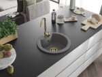 MEXEN/S MEXEN/S - Diego granitový drez 1 488 x 480 mm, sivá, + zlatý sifón 6512481000-71-G