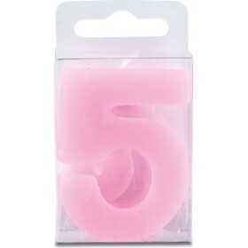 Sviečka v tvare číslice 5 – mini, ružová - Stadter